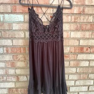 Free People Black Adella slip dress